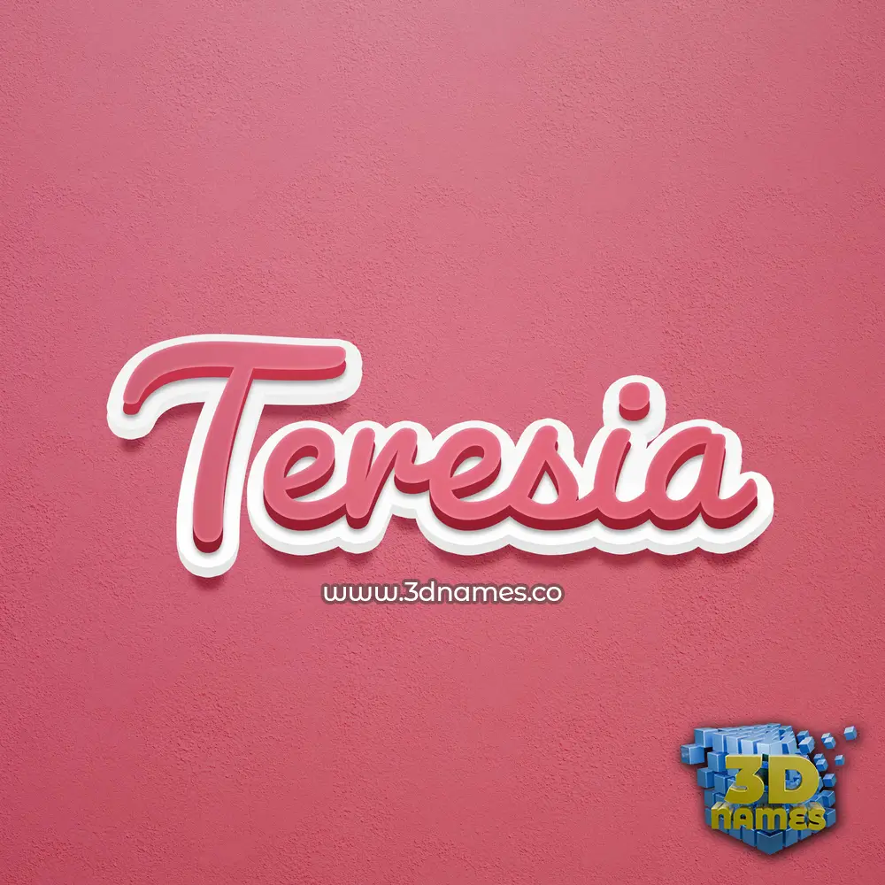 teresia in Red Scribble style - 3D name wallpaper