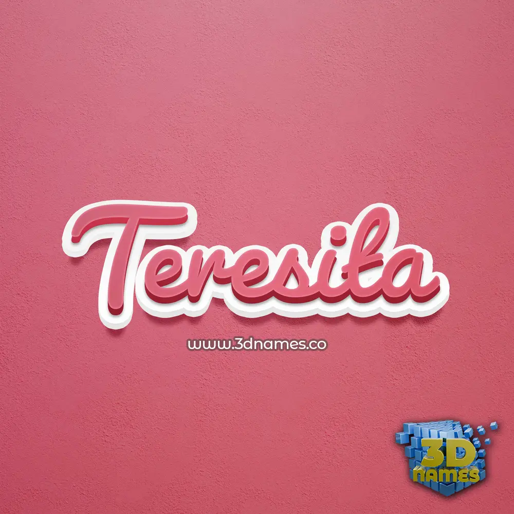 teresita in Red Scribble style - 3D name wallpaper