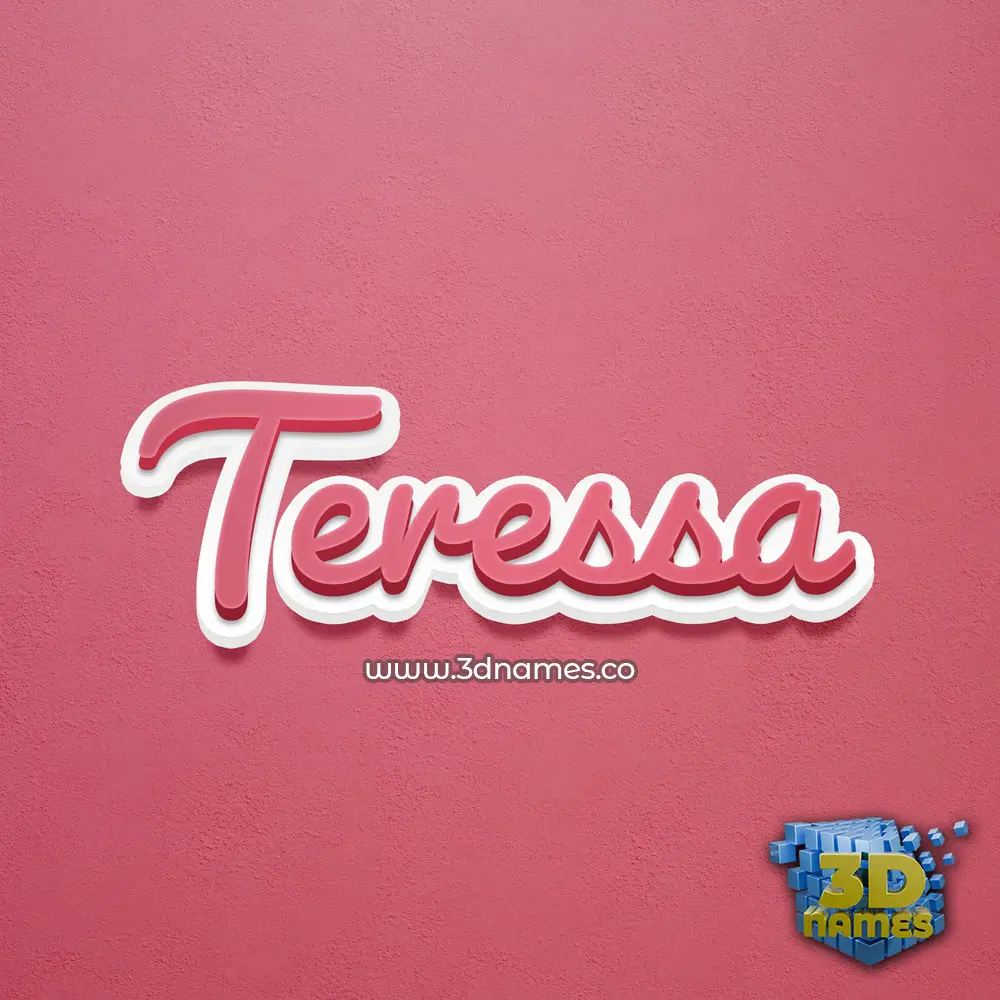 teressa in Red Scribble style - 3D name wallpaper
