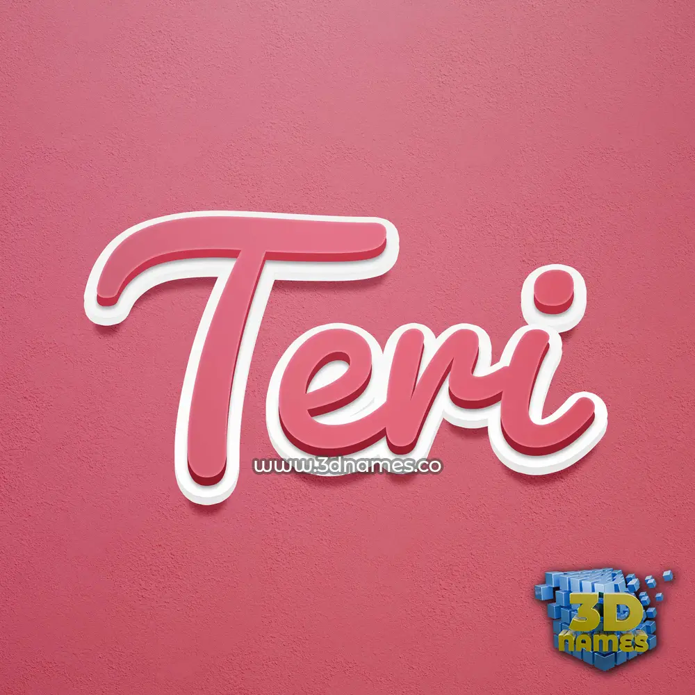 teri in Red Scribble style - 3D name wallpaper