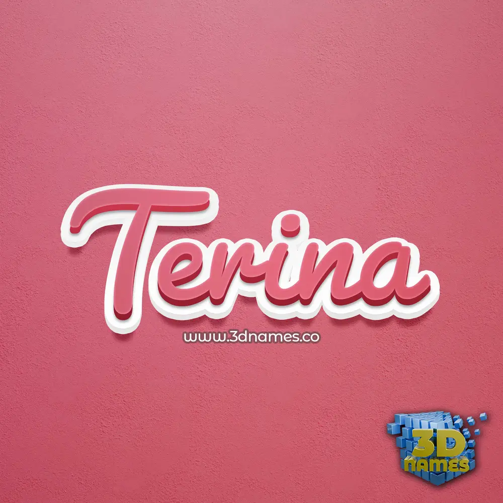 terina in Red Scribble style - 3D name wallpaper
