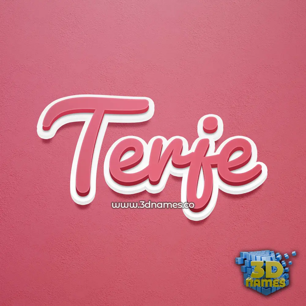 terje in Red Scribble style - 3D name wallpaper