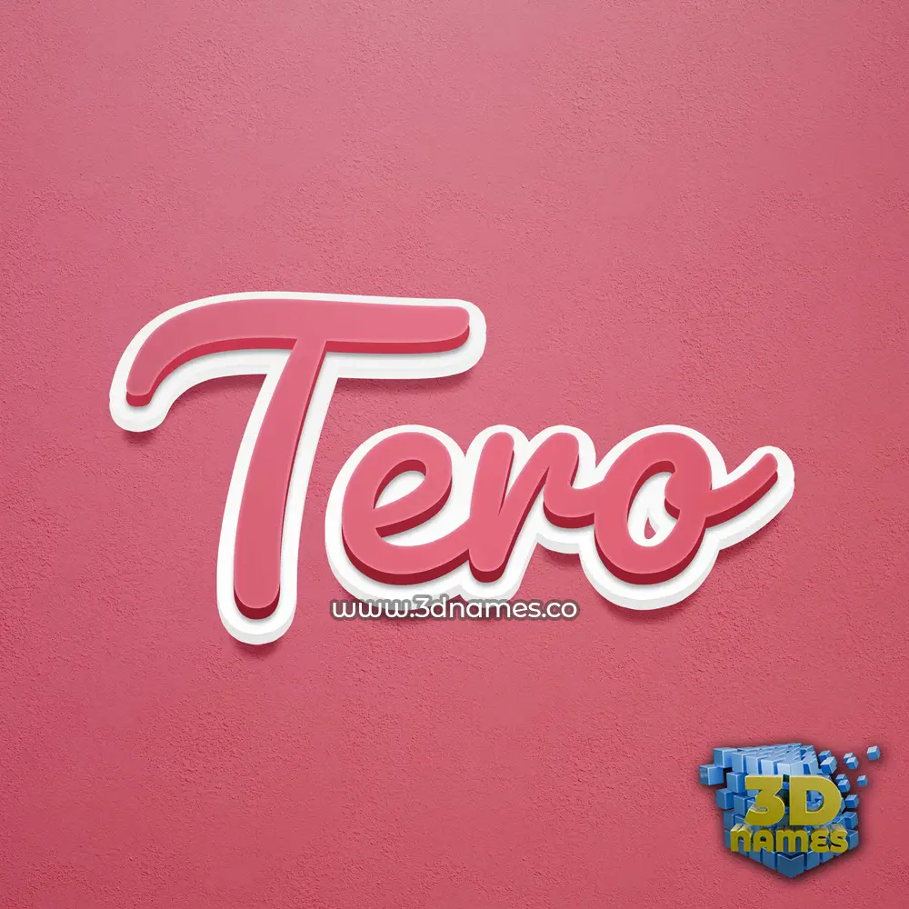 tero in Red Scribble style - 3D name wallpaper