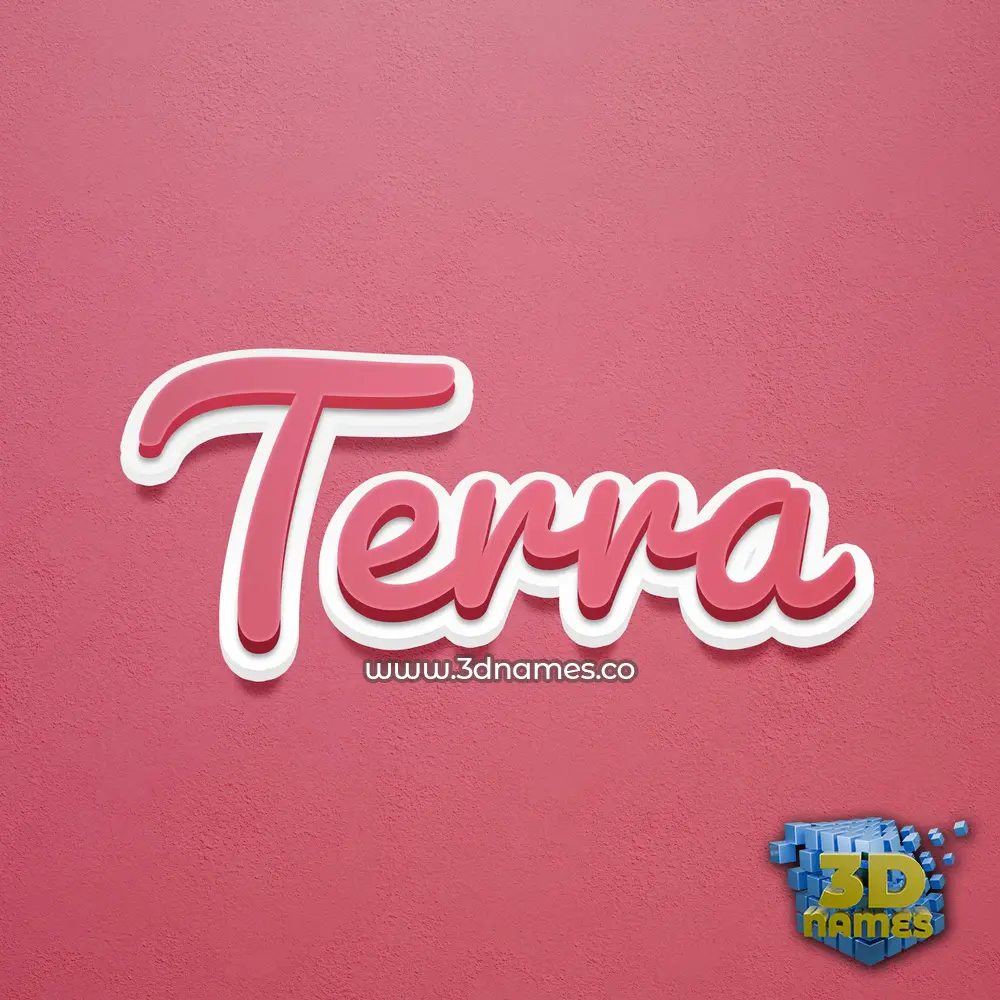 terra in Red Scribble style - 3D name wallpaper