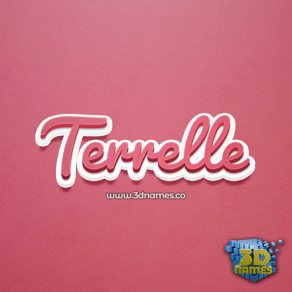 terrelle in Red Scribble style - 3D name wallpaper