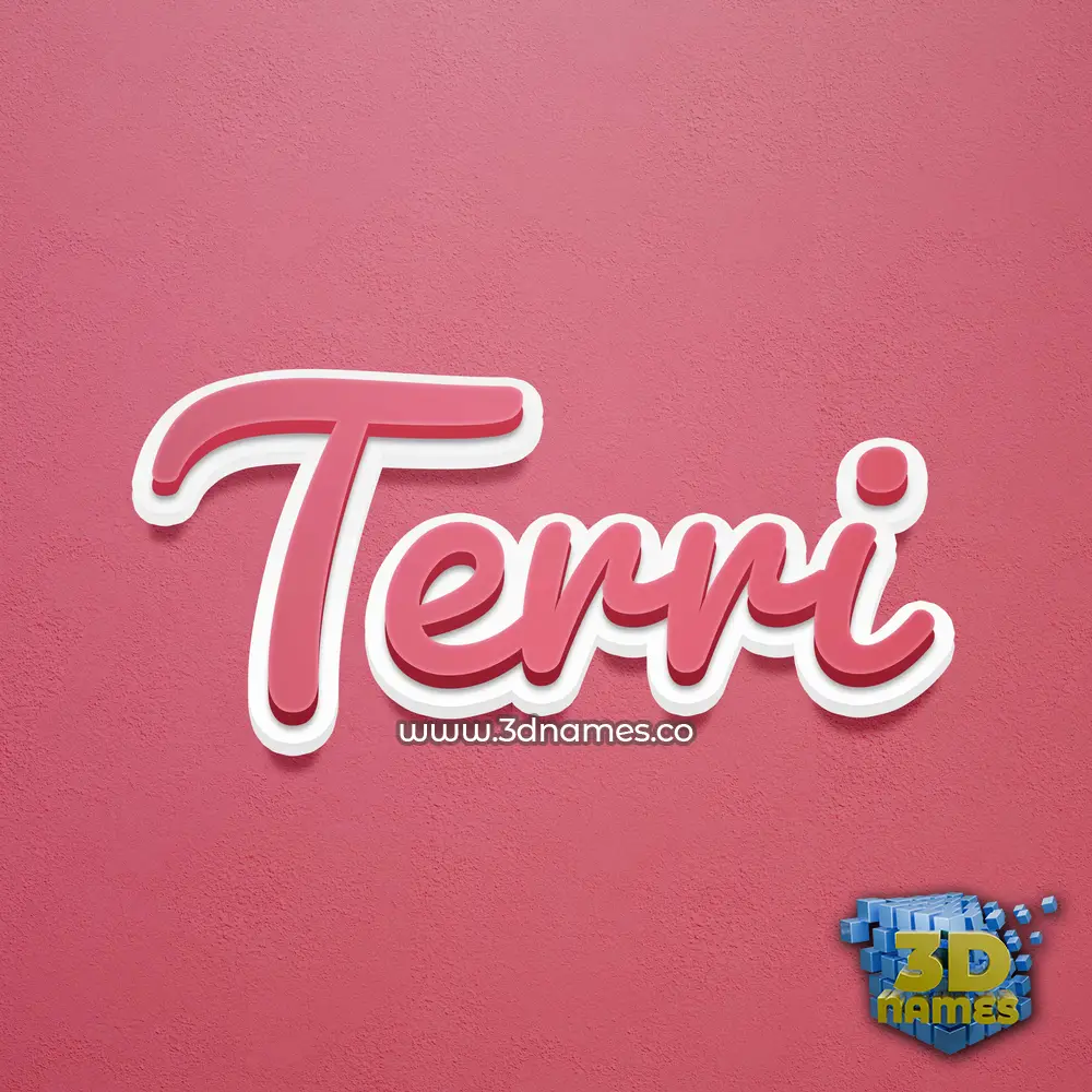 terri in Red Scribble style - 3D name wallpaper