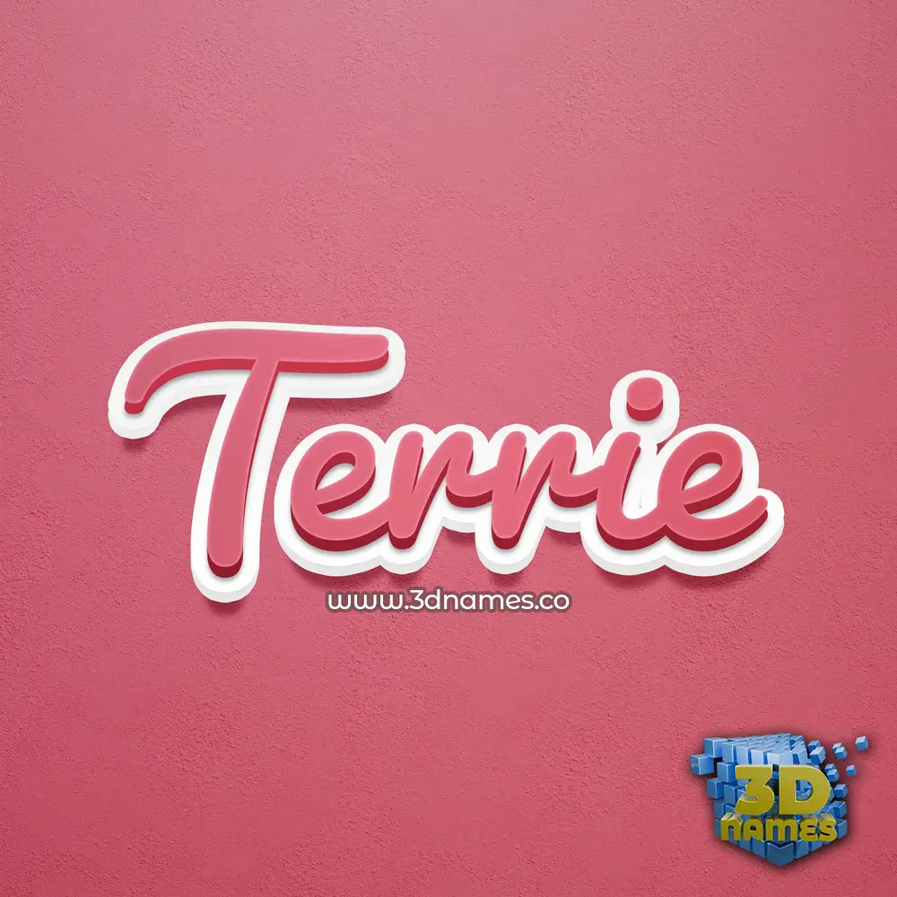 terrie in Red Scribble style - 3D name wallpaper