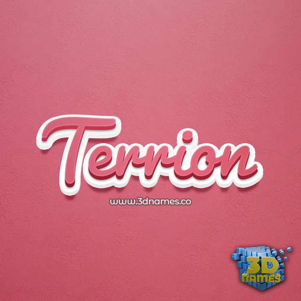 terrion in Red Scribble style - 3D name wallpaper