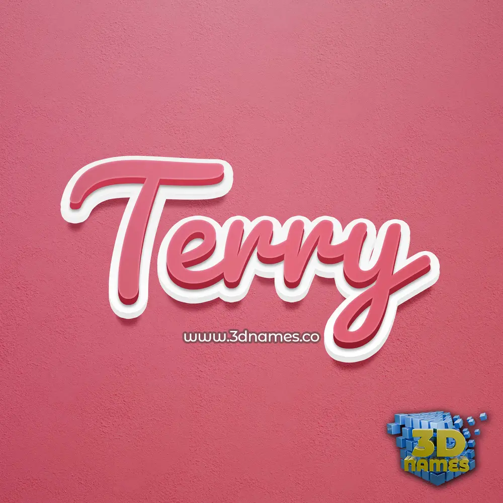terry in Red Scribble style - 3D name wallpaper