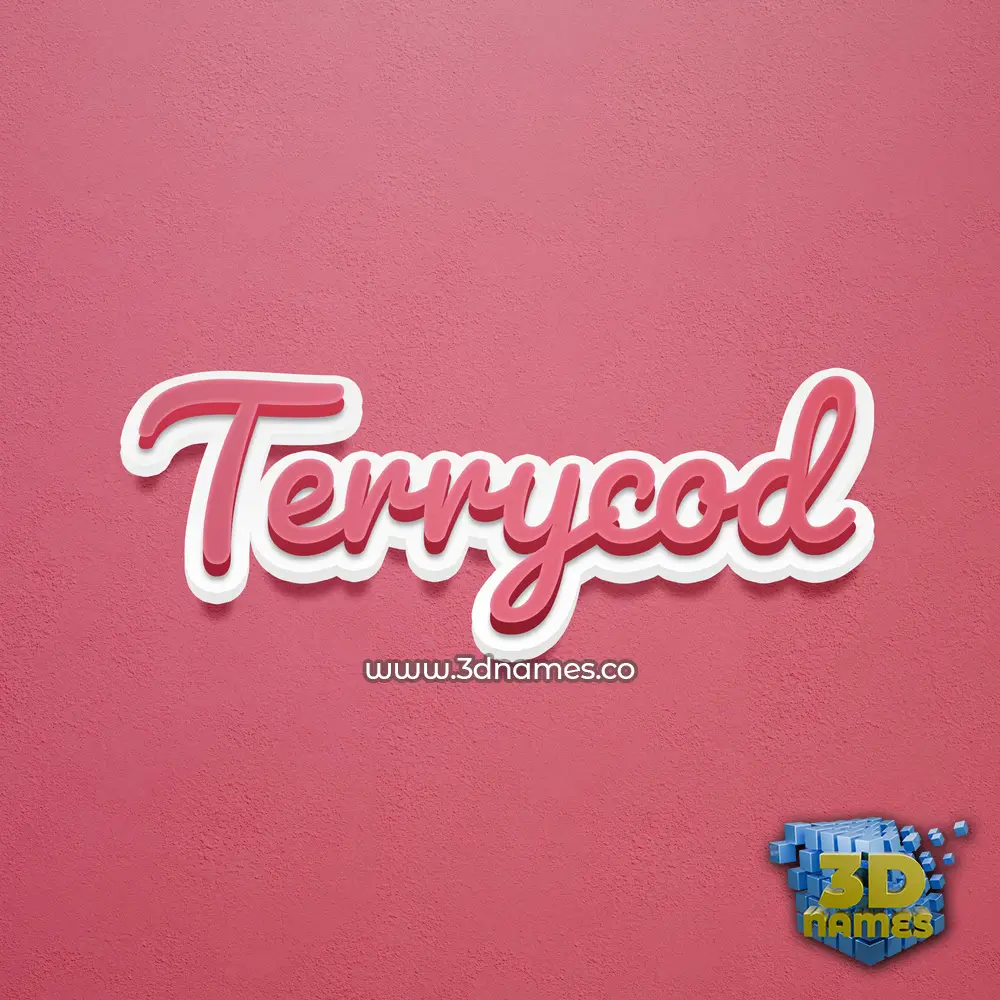 terrycod in Red Scribble style - 3D name wallpaper