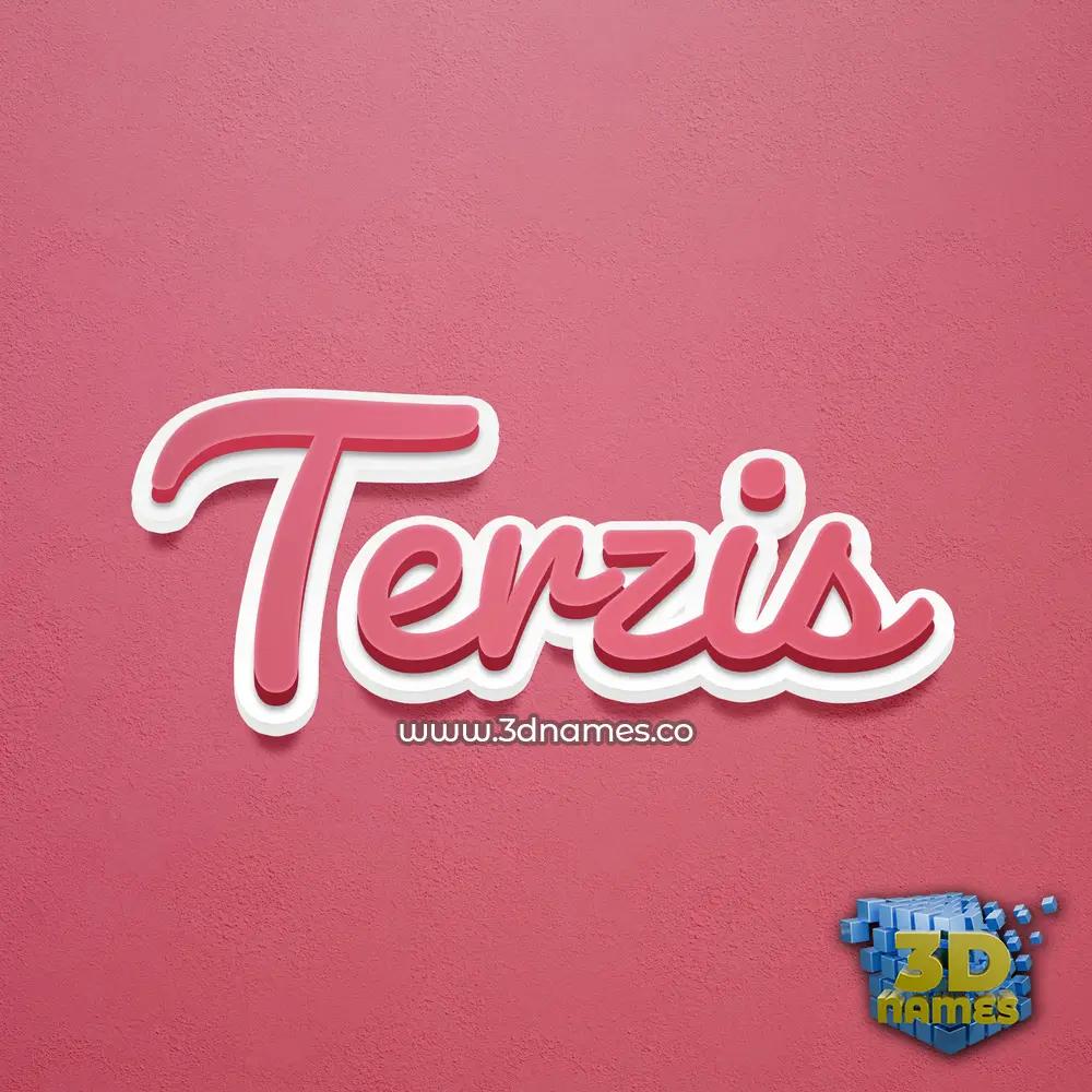 terzis in Red Scribble style - 3D name wallpaper