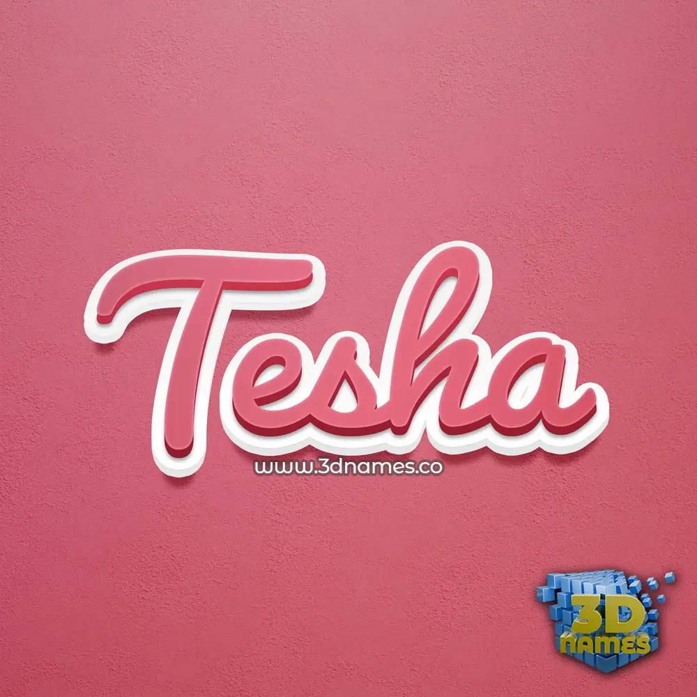 tesha in Red Scribble style - 3D name wallpaper