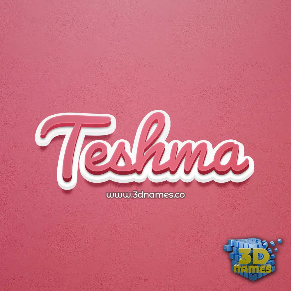 teshma in Red Scribble style - 3D name wallpaper
