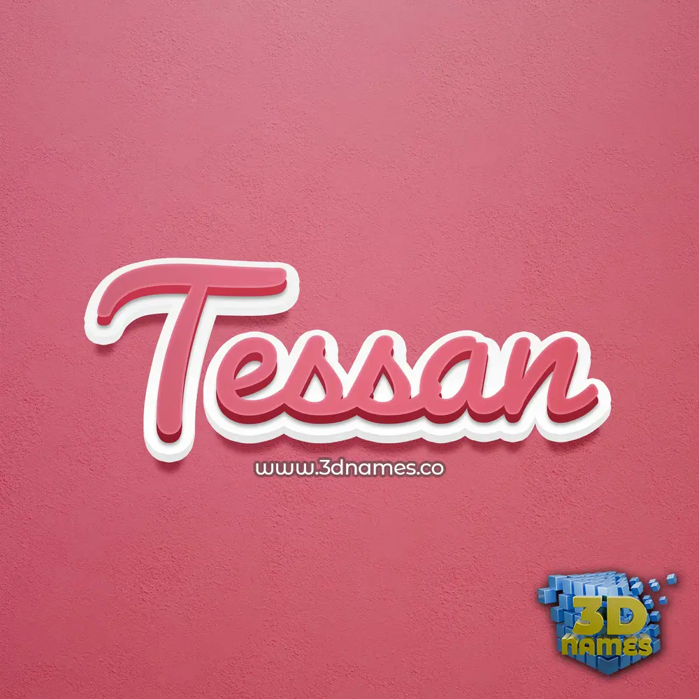 tessan in Red Scribble style - 3D name wallpaper