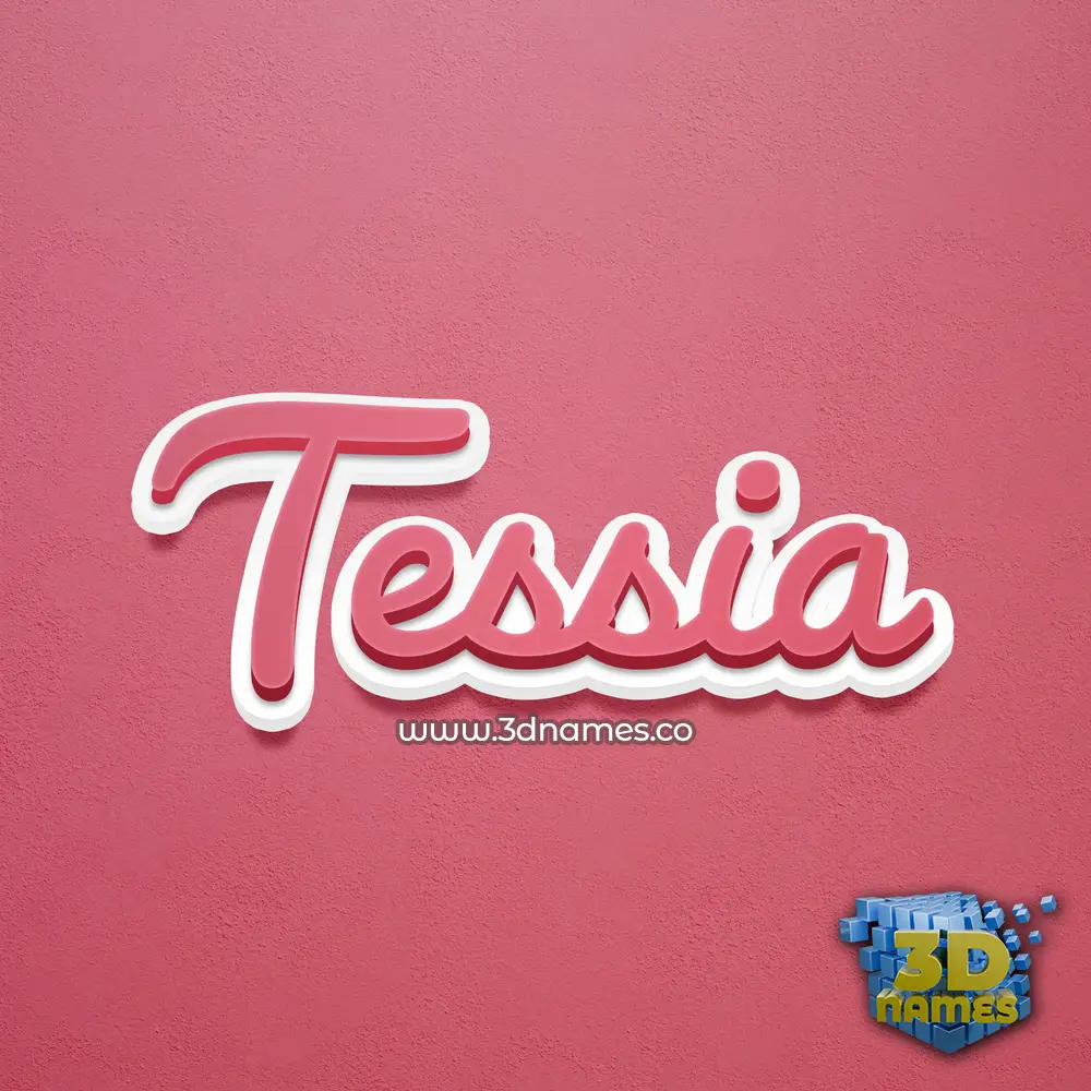 tessia in Red Scribble style - 3D name wallpaper