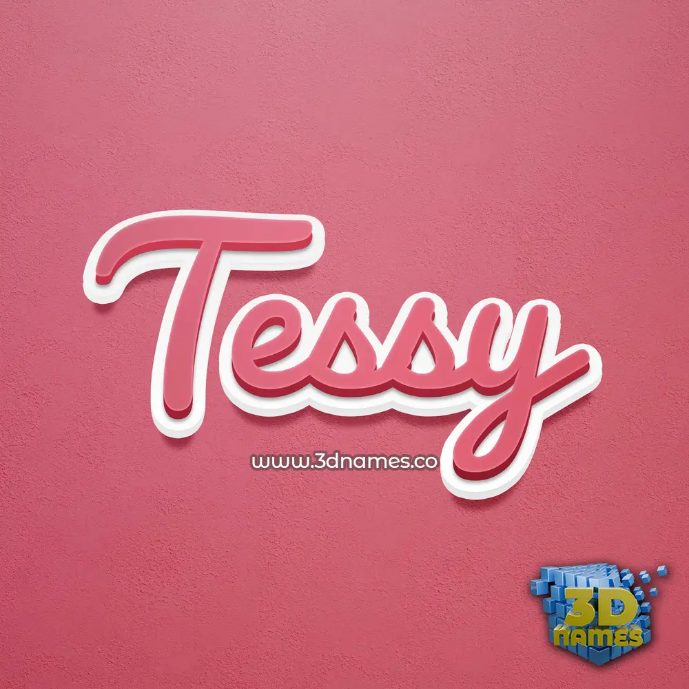 tessy in Red Scribble style - 3D name wallpaper