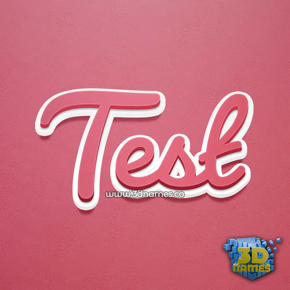 test in Red Scribble style - 3D name wallpaper