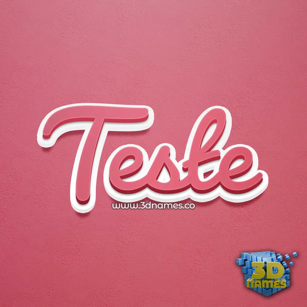 teste in Red Scribble style - 3D name wallpaper