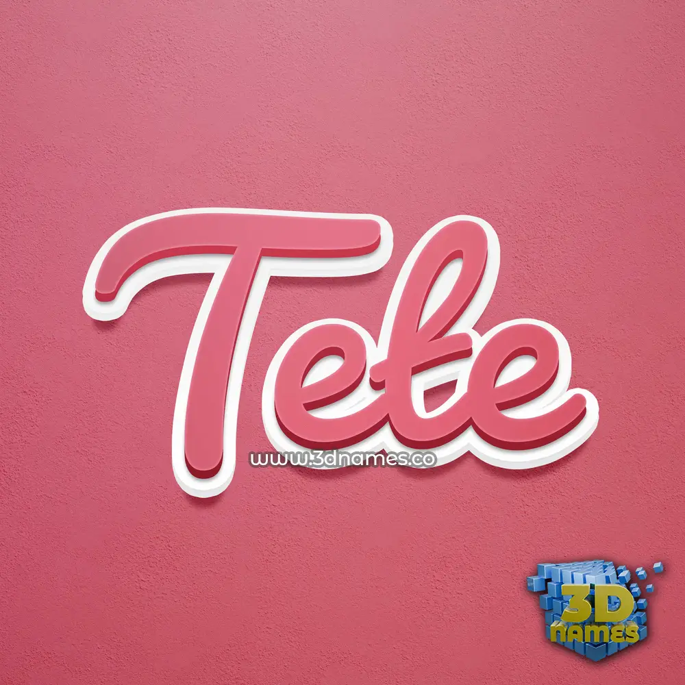 tete in Red Scribble style - 3D name wallpaper