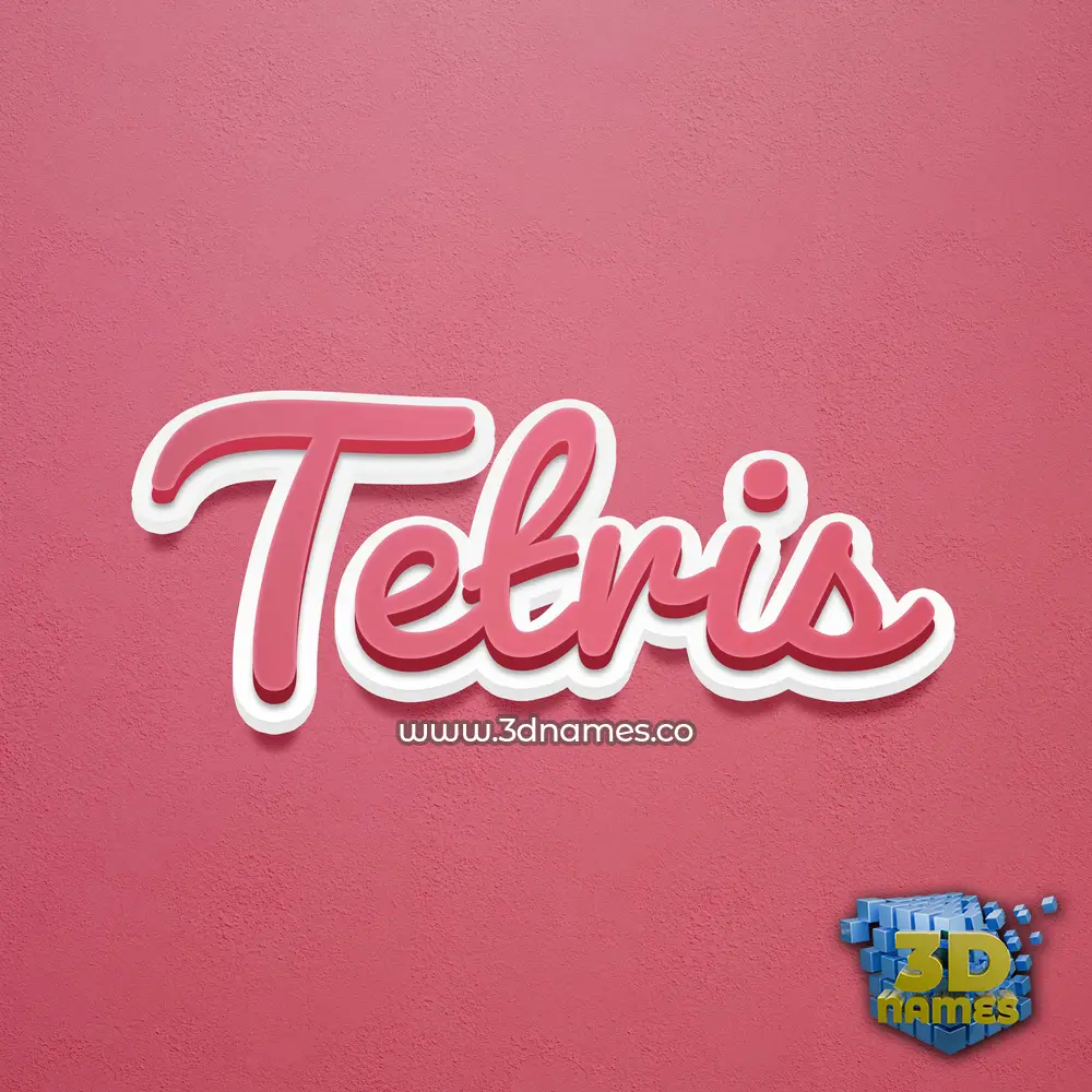 tetris in Red Scribble style - 3D name wallpaper