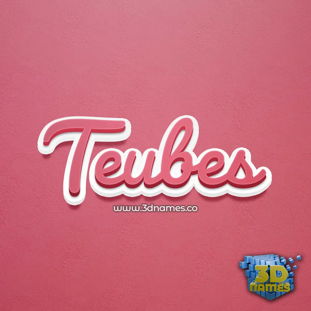 teubes in Red Scribble style - 3D name wallpaper