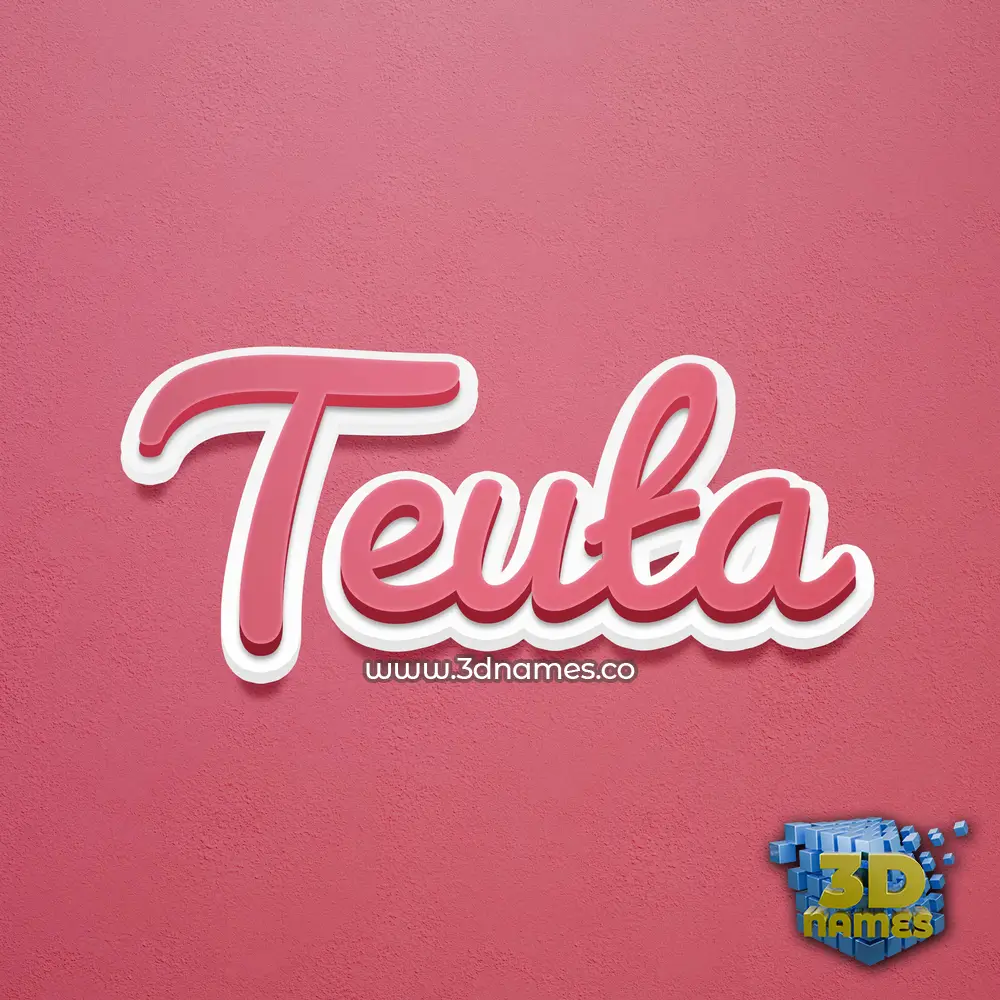 teuta in Red Scribble style - 3D name wallpaper