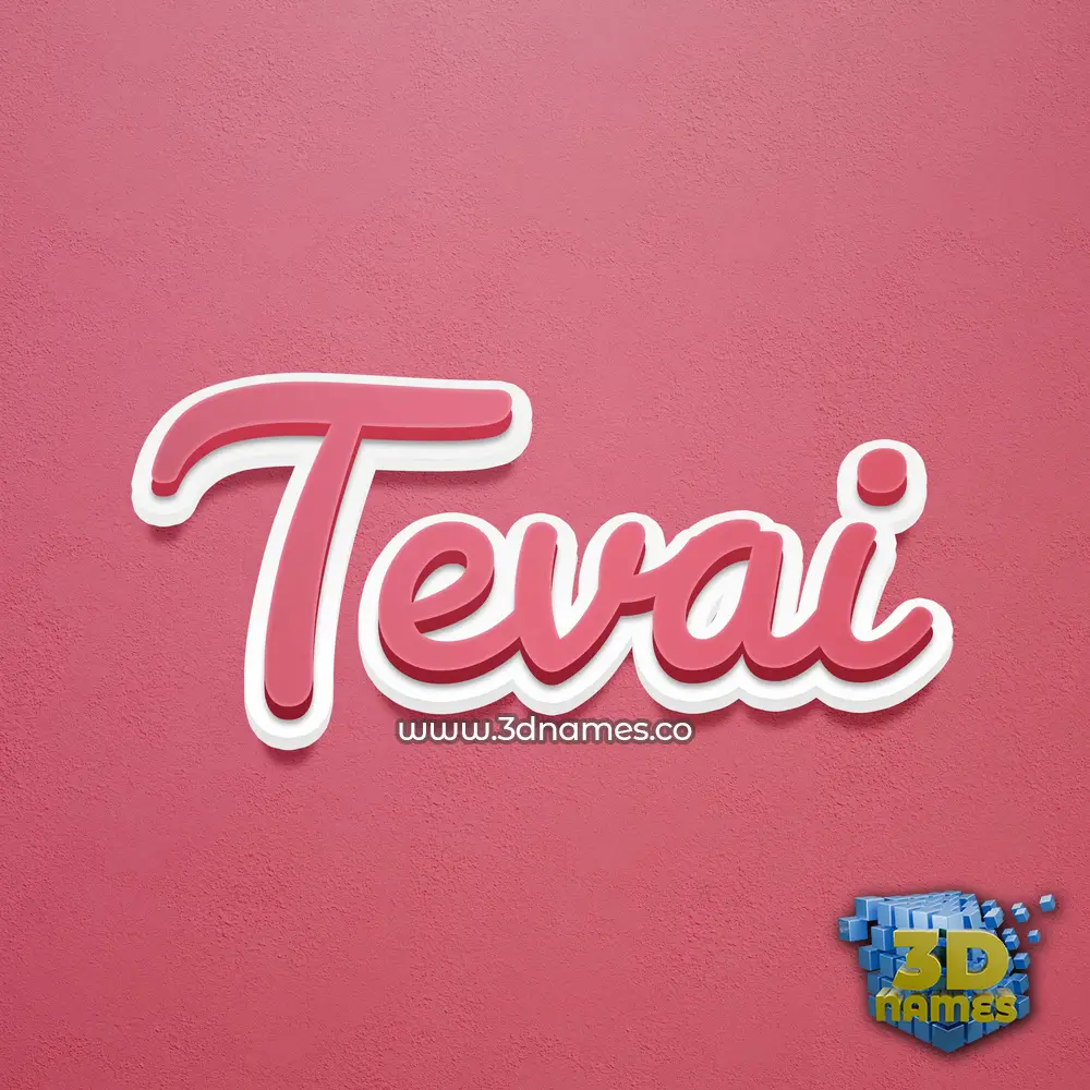 tevai in Red Scribble style - 3D name wallpaper