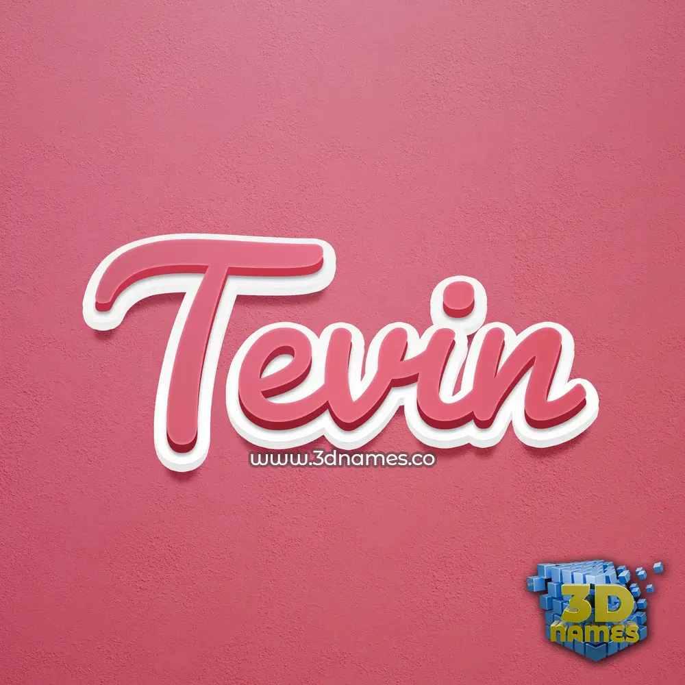 tevin in Red Scribble style - 3D name wallpaper