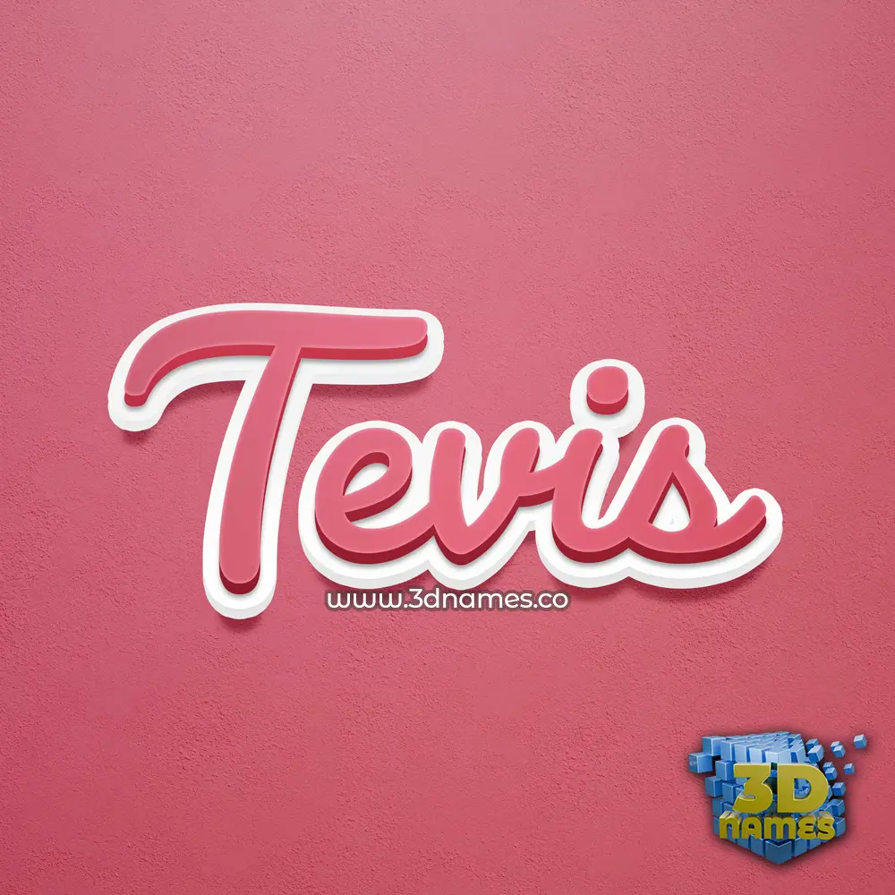 tevis in Red Scribble style - 3D name wallpaper