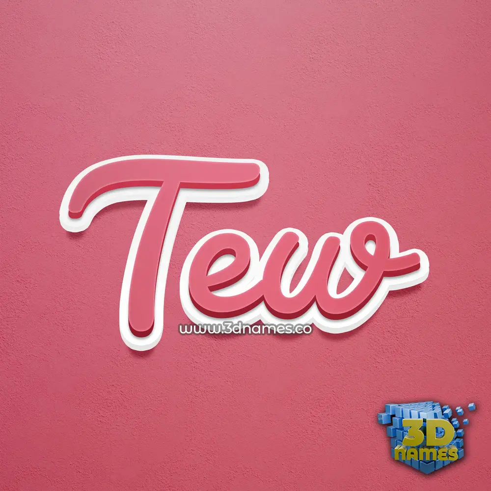 tew in Red Scribble style - 3D name wallpaper