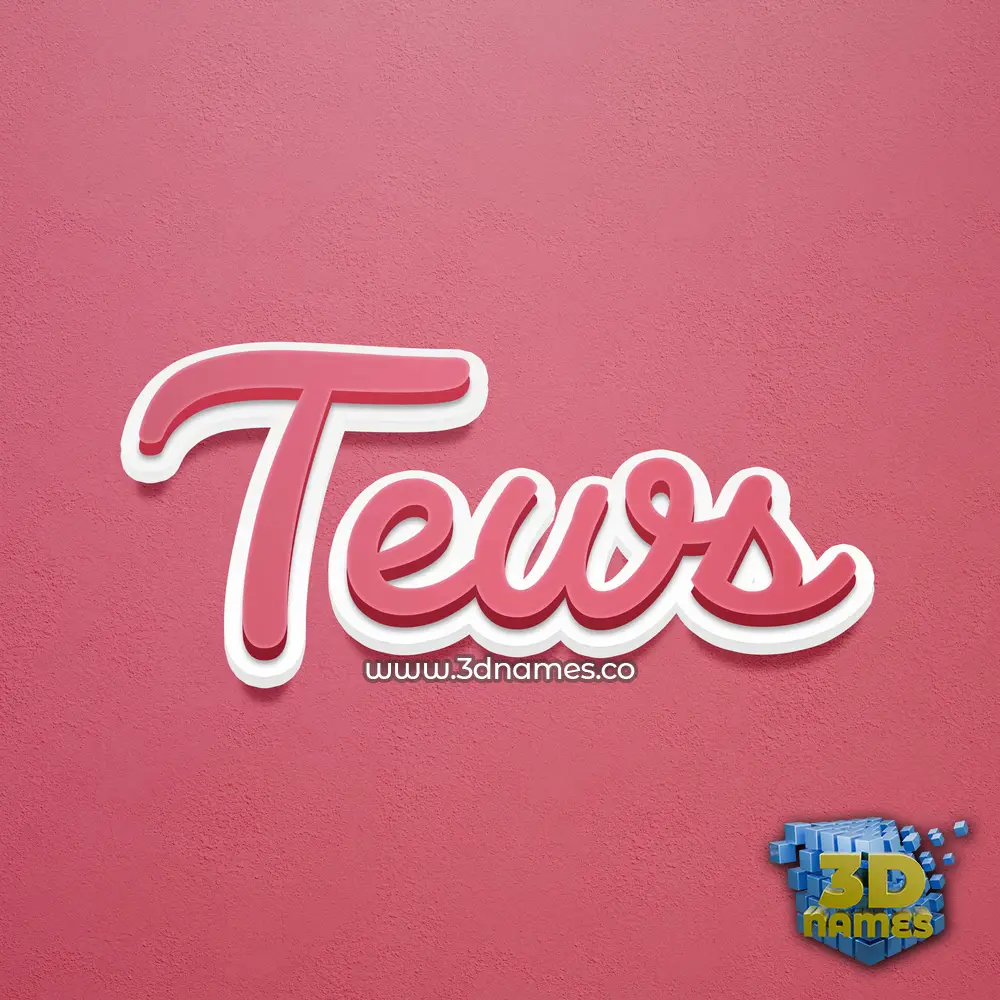 tews in Red Scribble style - 3D name wallpaper