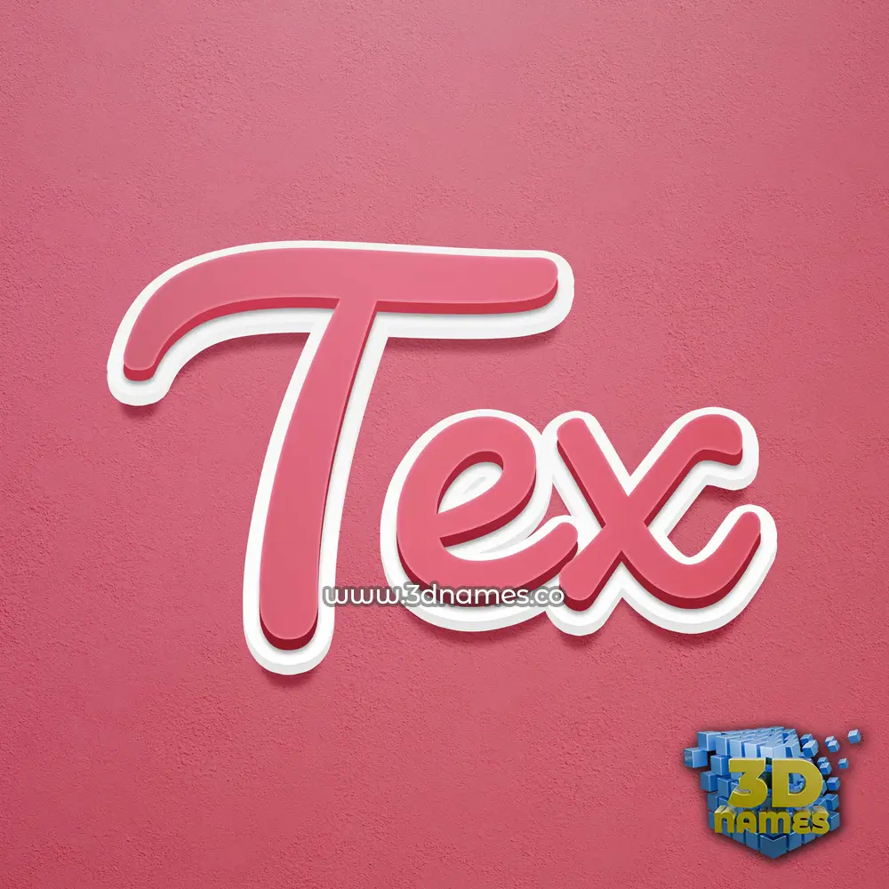 tex in Red Scribble style - 3D name wallpaper