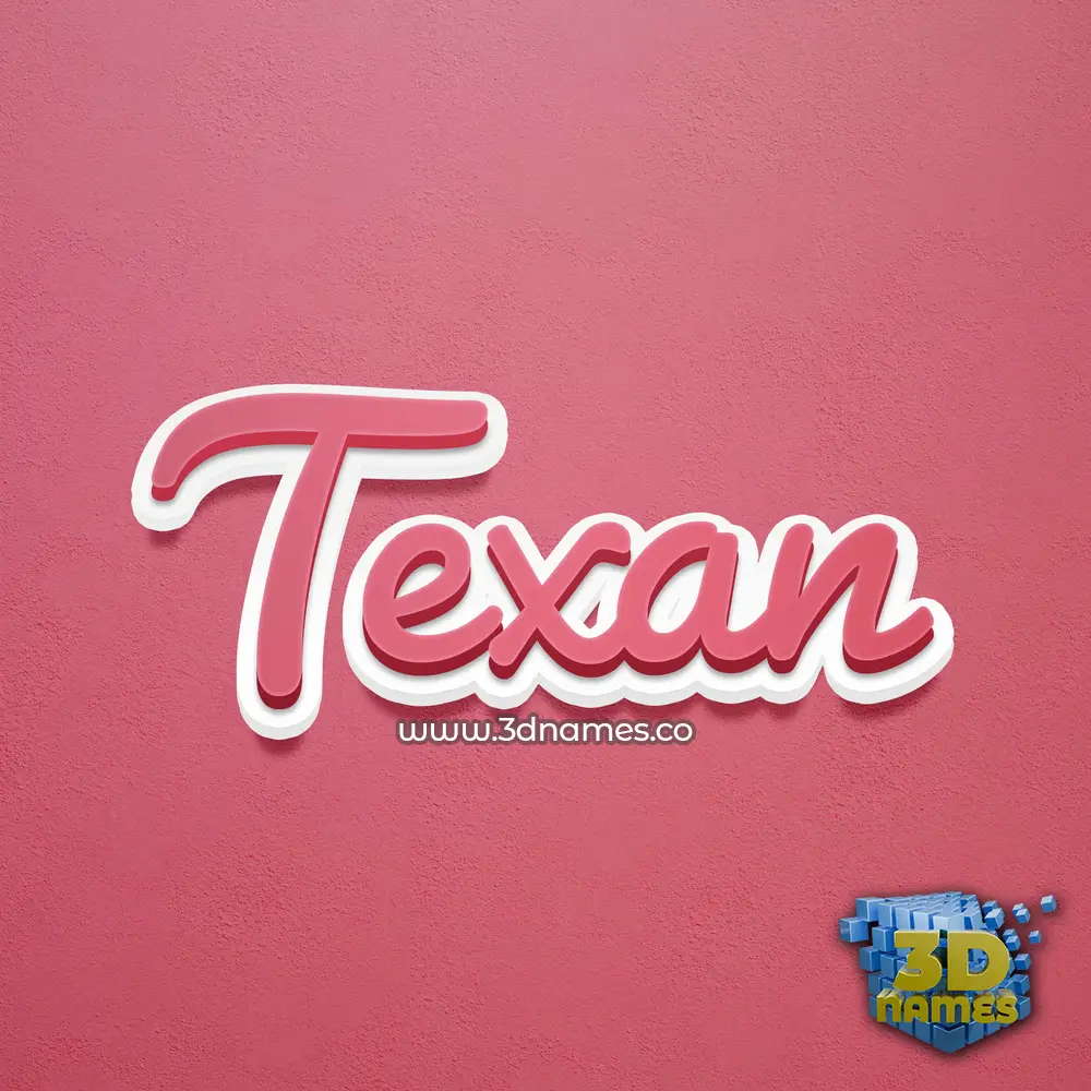 texan in Red Scribble style - 3D name wallpaper