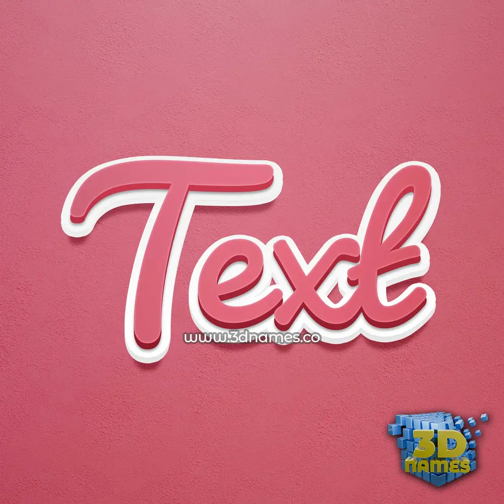 text in Red Scribble style - 3D name wallpaper