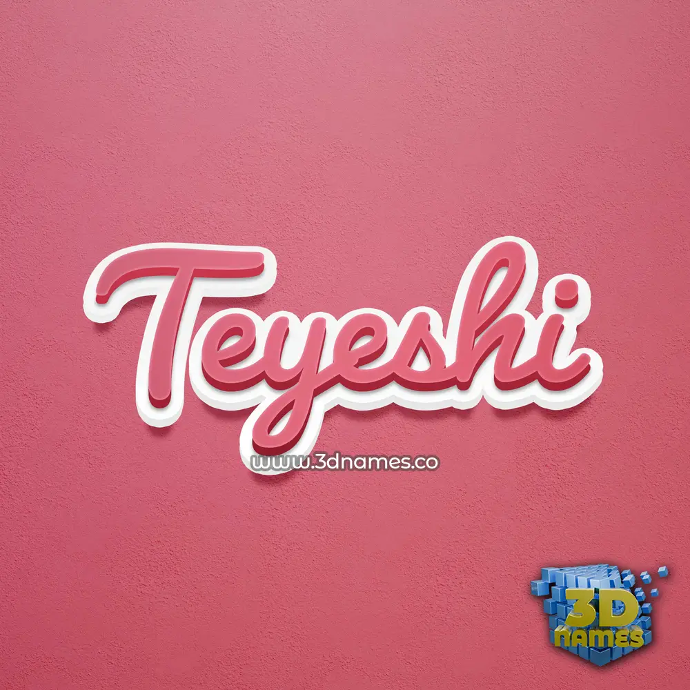 teyeshi in Red Scribble style - 3D name wallpaper