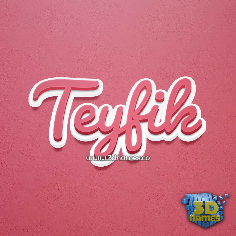 teyfik in Red Scribble style - 3D name wallpaper