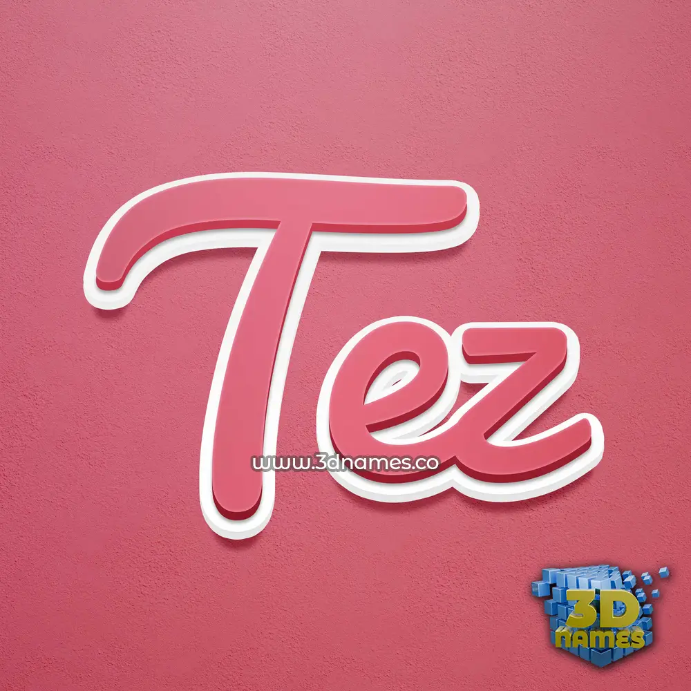 tez in Red Scribble style - 3D name wallpaper
