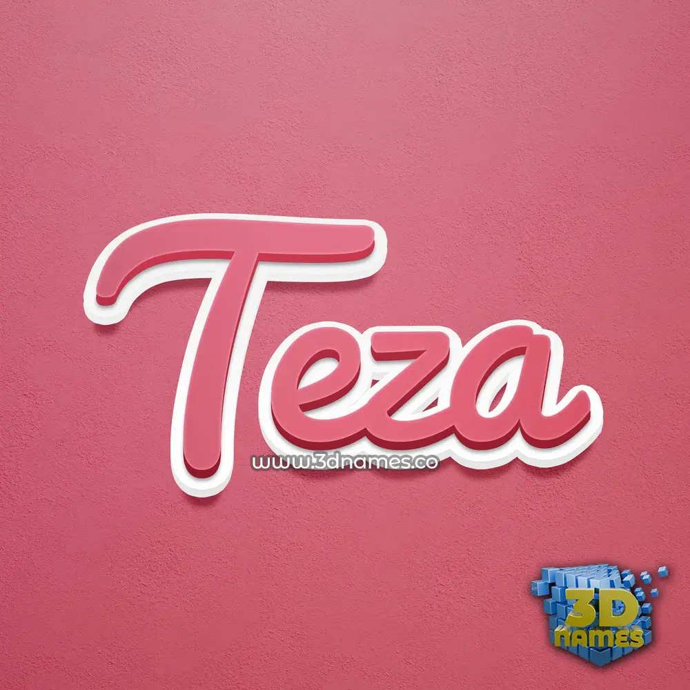 teza in Red Scribble style - 3D name wallpaper
