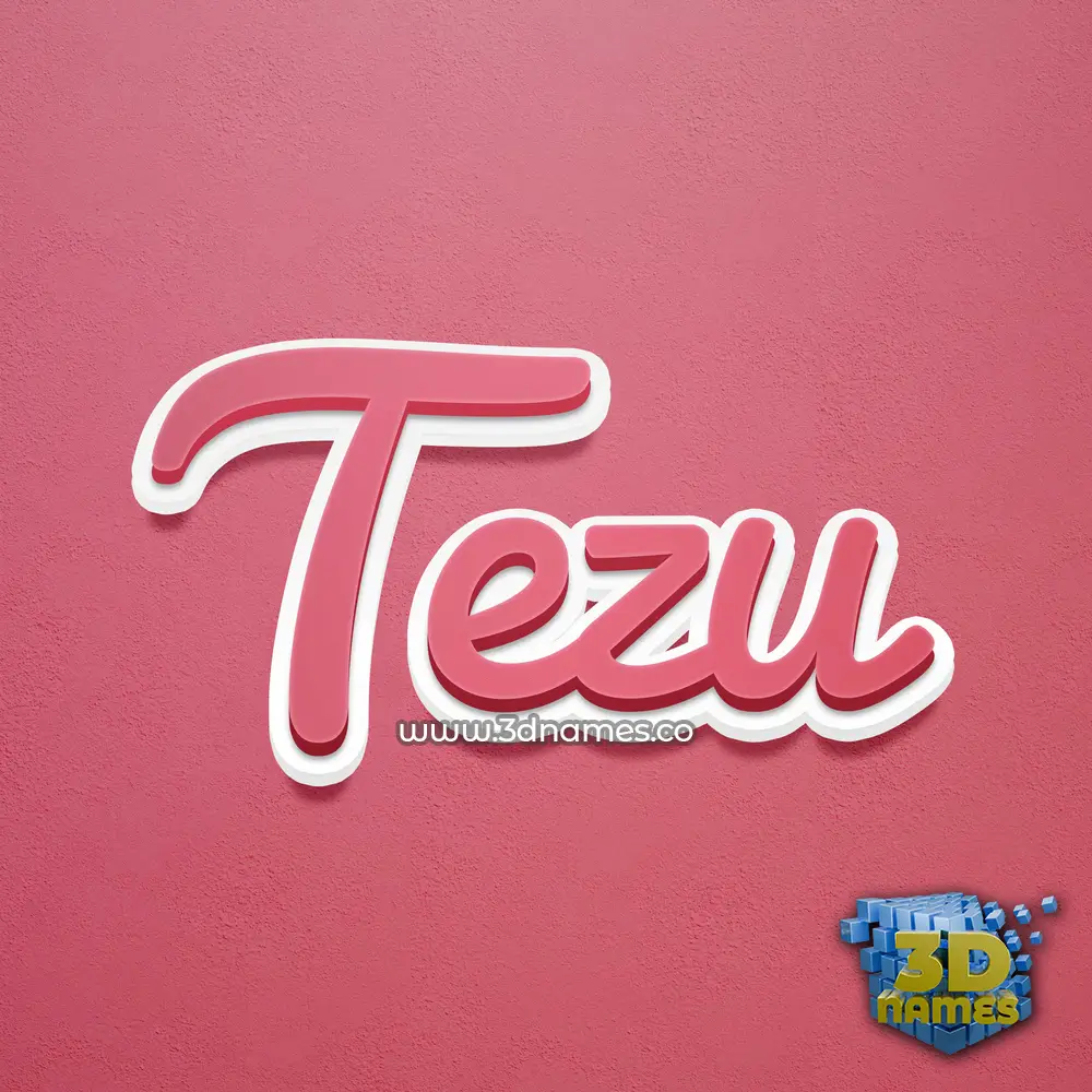 tezu in Red Scribble style - 3D name wallpaper