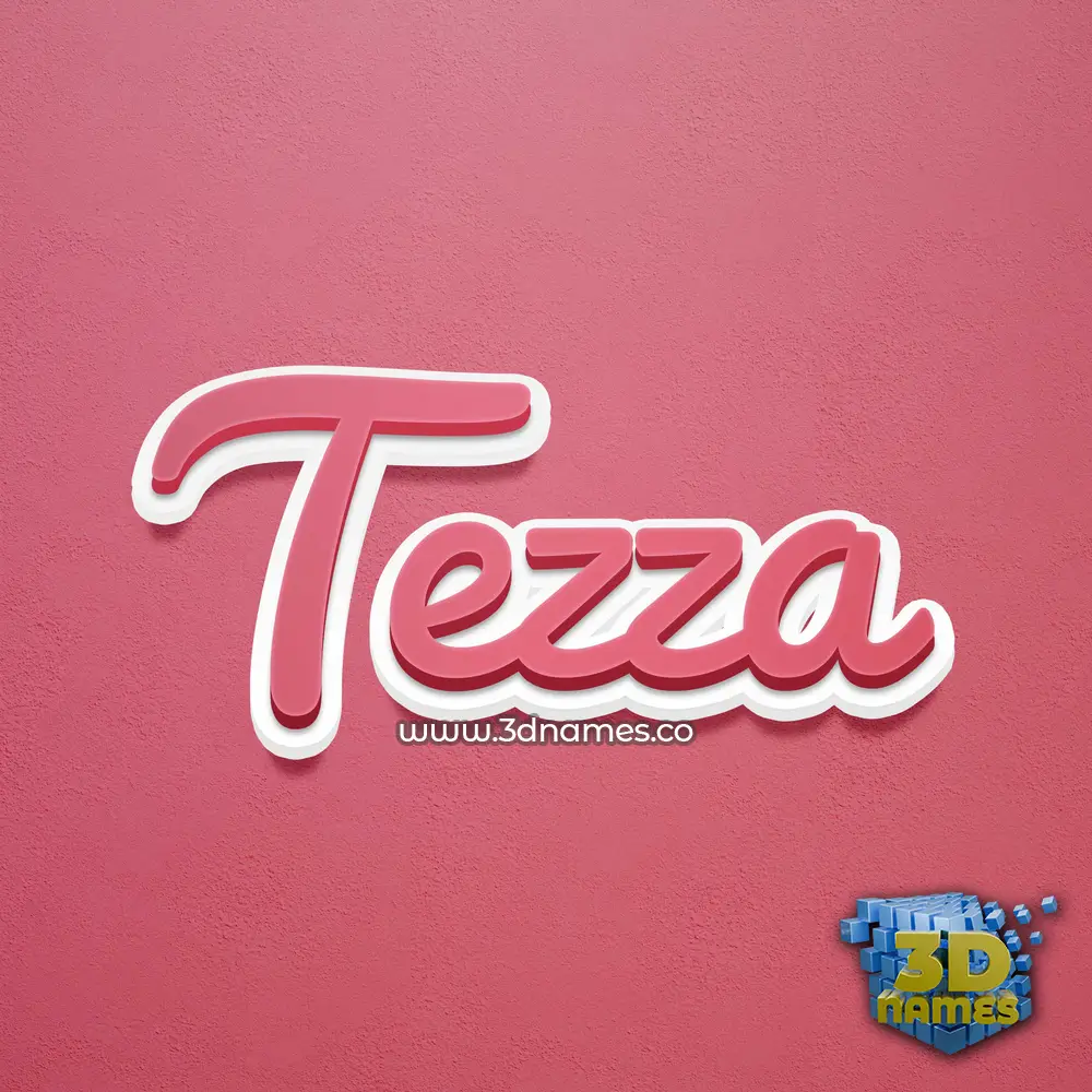 tezza in Red Scribble style - 3D name wallpaper