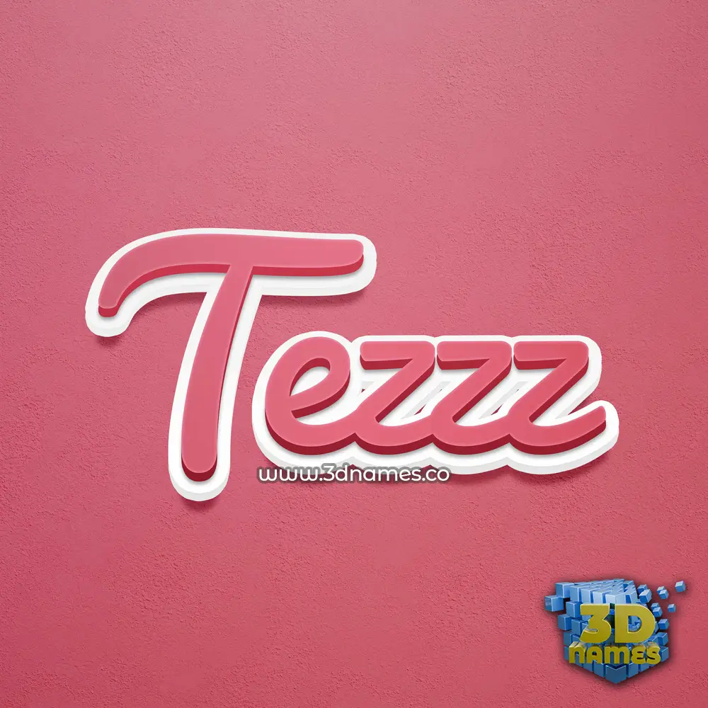 tezzz in Red Scribble style - 3D name wallpaper