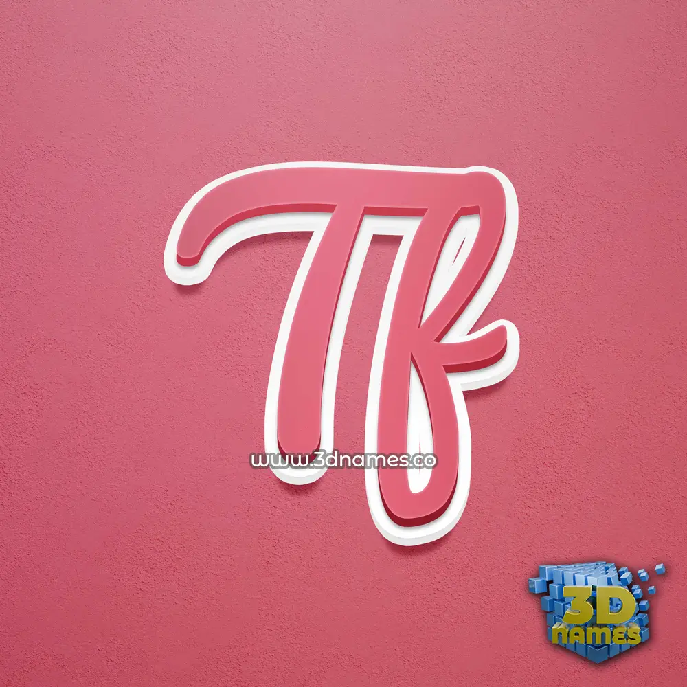 tf in Red Scribble style - 3D name wallpaper