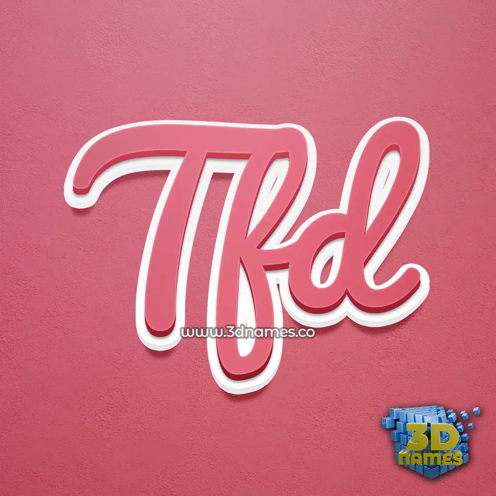 tfd in Red Scribble style - 3D name wallpaper