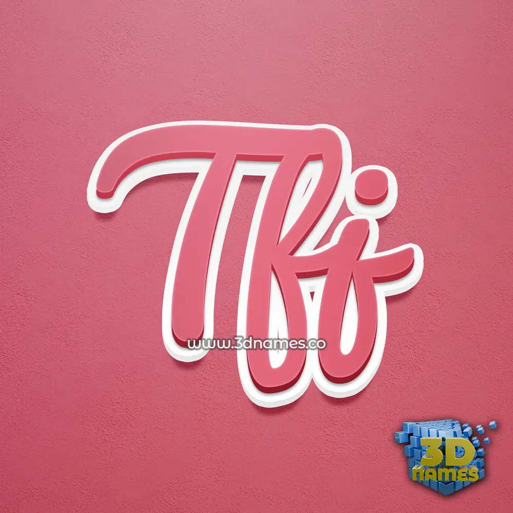 tfj in Red Scribble style - 3D name wallpaper