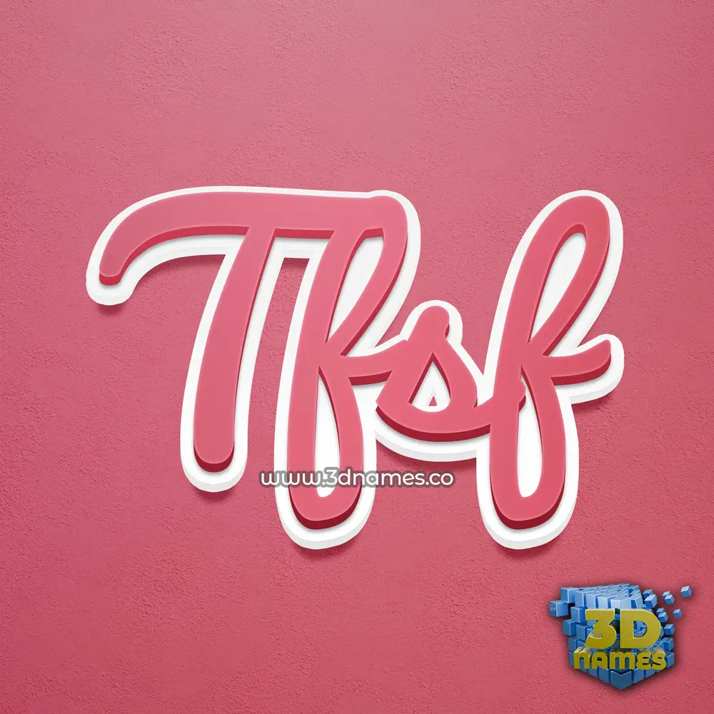 tfsf in Red Scribble style - 3D name wallpaper
