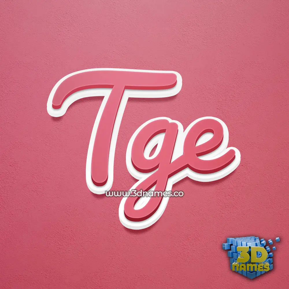 tge in Red Scribble style - 3D name wallpaper