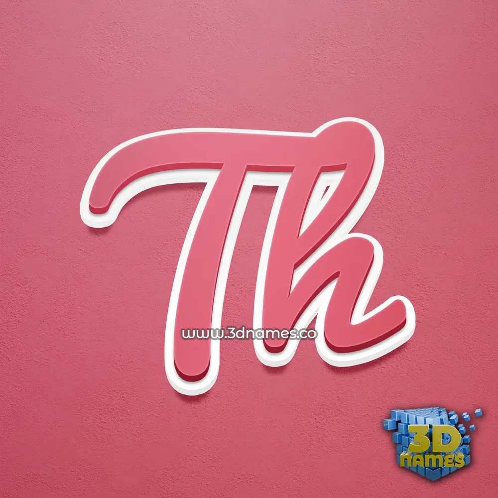 th in Red Scribble style - 3D name wallpaper