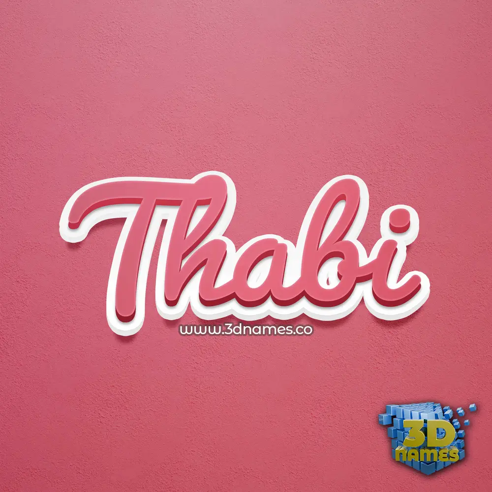 thabi in Red Scribble style - 3D name wallpaper
