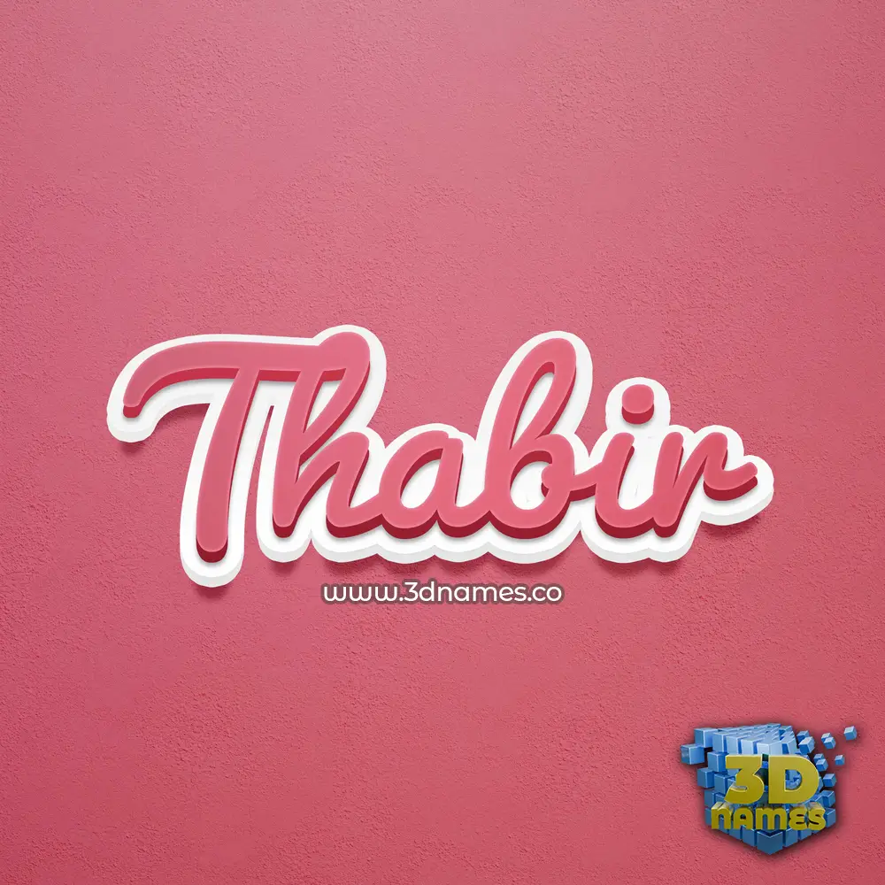 thabir in Red Scribble style - 3D name wallpaper