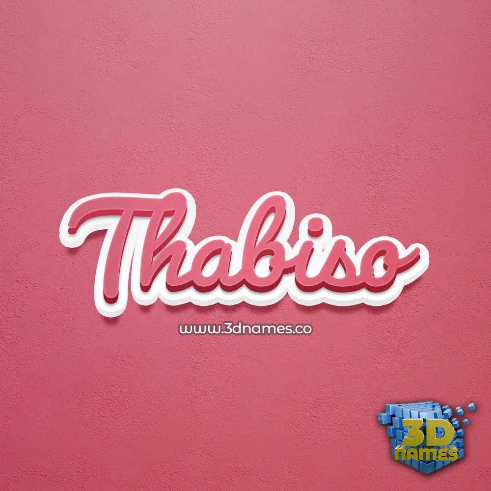 thabiso in Red Scribble style - 3D name wallpaper